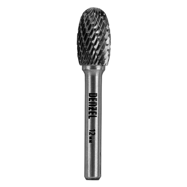 Борфреза по металлу DENZEL твердосплавная, овальная, тип-E, 12 мм