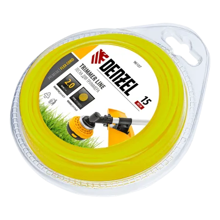 Леска для триммера DENZEL Flex Сord 96107, 2 мм x 15 м, круглая, блистер