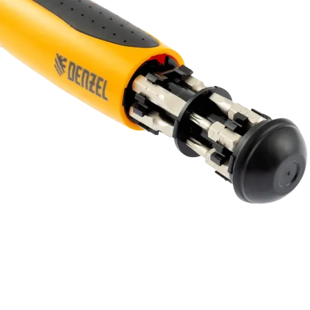 Отвертка реверсивная DENZEL механизм SmartPush 12 шт, S2