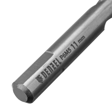 Сверло спиральное по металлу DENZEL 11 x 142 мм, Р6М5, Golden Tip, многогранная заточка