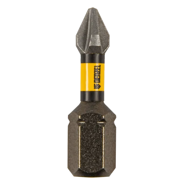 Бита DENZEL IMPACT, PH1x25 мм, лазерная обработка шлица, сталь S2, 10 шт., Е 6,3