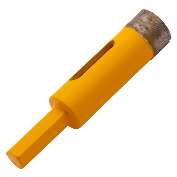 Сверло алмазное по керамограниту DENZEL 72677, 16 мм, мокрая резка, трехгранный хвостовик