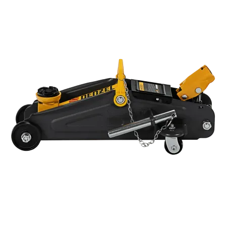 Домкрат гидравлический DENZEL подкатной с фиксатором, 2 т, 130-330 мм