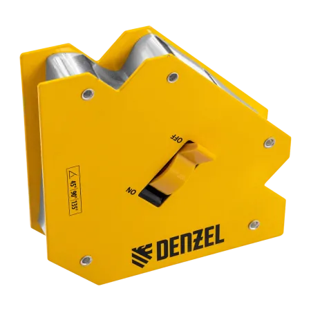 Фиксатор магнитный DENZEL отключаемый для сварочных работ усилие 55 LB, 45х90х135 град.