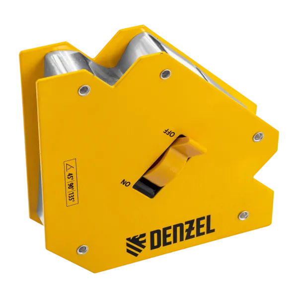 Фиксатор магнитный DENZEL отключаемый для сварочных работ усилие 55 LB, 45х90х135 град.