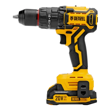 Дрель-шуруповерт аккумуляторная ударная бесщет. DENZEL CIDH-BL-20, Li-Ion, 20 В