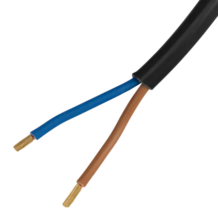 Шнур сетевой Energy Series DENZEL, ПВС, 1,5 м, 2 x 1 мм, с неразборной вилкой, черный