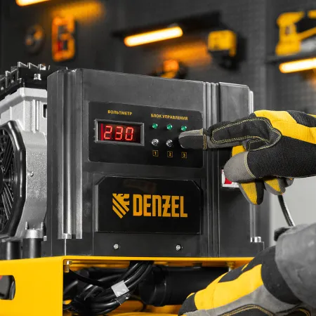 Компрессор безмасляный, малошумный DENZEL DLS 3300/100, 3300 Вт,3x1100, 100 л, 570 л/мин ,блок управления