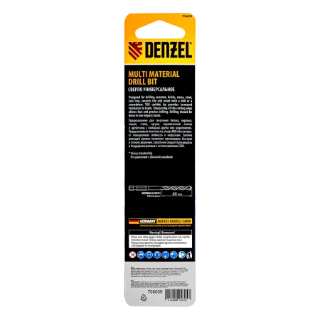 Сверло универсальное DENZEL, Multi cut, 10 мм