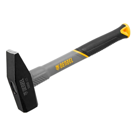 Молоток слесарный DENZEL 1000 г, кованый, фибергласовая  рукоятка c TPR покрытием