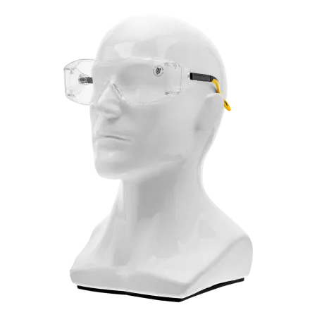 Очки защитные открытые DENZEL поликарбонатные, увеличенная прозрачная линза,  регулируемые дужки