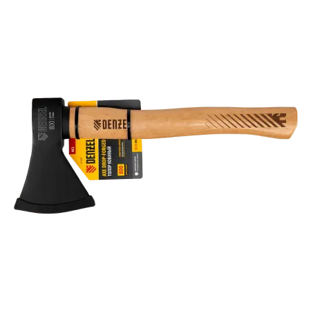 Топор DENZEL 800 г, кованый, буковое топорище