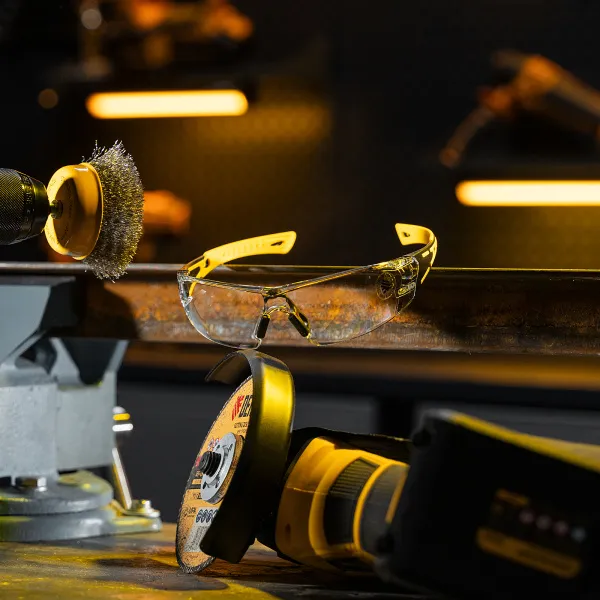 Очки защитные DENZEL открытые, поликарбонатные, прозрачная линза, 2х комп.дужки