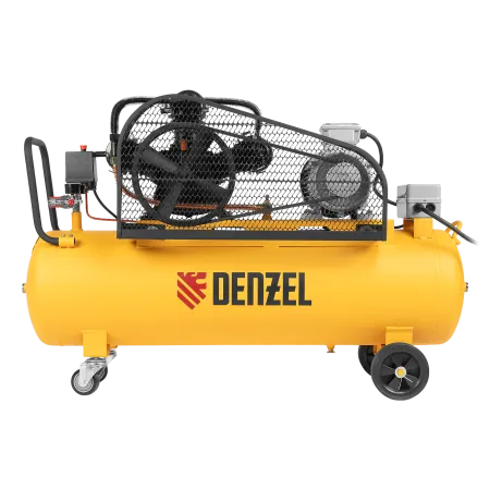 Компрессор воздушный DENZEL BCW3000-T/100, 3.0 кВт, ременный привод, 100 литров, 520 л/мин