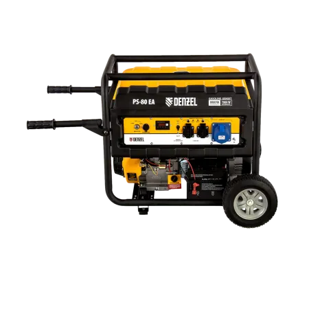 Генератор бензиновый DENZEL PS 80 EA, 8.0 кВт, 230 В, 25 л, электростартер