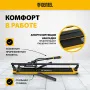 Плиткорез рельсовый DENZEL 800х16мм, каретка на подш., стальная станина, усил. рукоятка-пенал