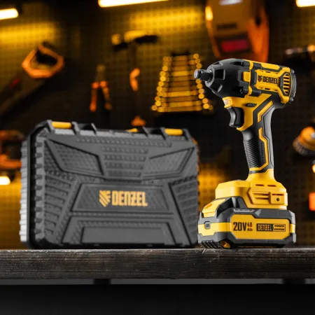 Гайковерт ударный аккумуляторный бесщет. DENZEL CIWH-BL-20-350, Li-Ion, 20 В