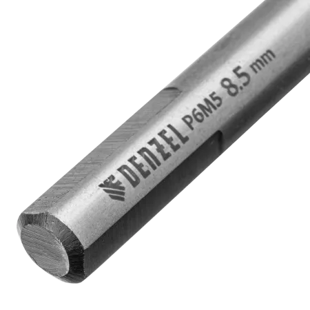 Сверло спиральное по металлу DENZEL 8,5 x 117 мм, Р6М5, Golden Tip, многогранная заточка