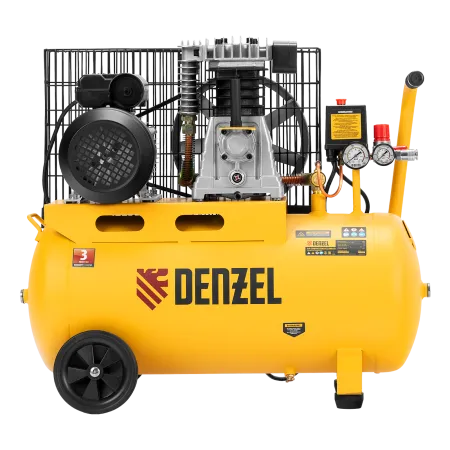 Компрессор воздушный DENZEL BCI2300/50, 2.3 кВт, ременный привод, 50 литров, 400 л/мин