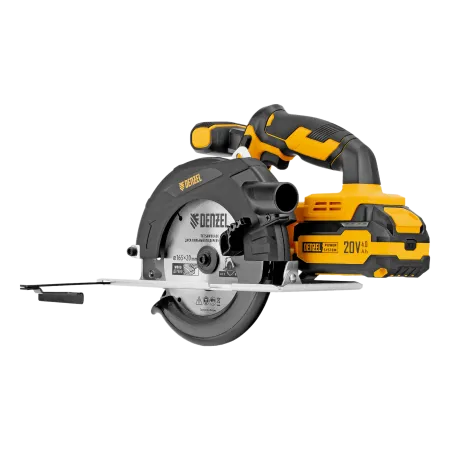 Пила циркулярная аккумуляторная DENZEL CCSH-20-165, 165 мм, Li-Ion, 20 В