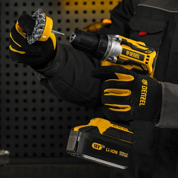 Щетка для дрели DENZEL, 65 мм, Чашка, со шпилькой, нержавеющая крученая проволока