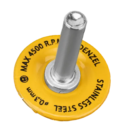 Щетка для дрели DENZEL, 60 мм, Плоская, со шпилькой, нержавеющая витая проволока