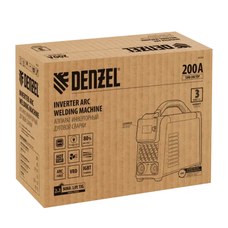 Аппарат инвертор. дуговой сварки DENZEL SDM-200 Top, 200 А, ПВ 80%