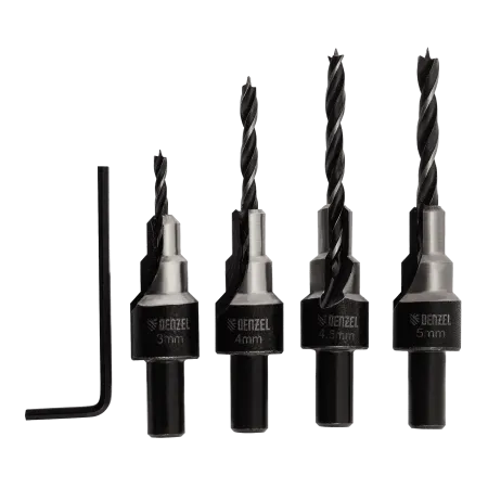 Набор сверл под конфирмат DENZEL 3-5 мм, 4 шт