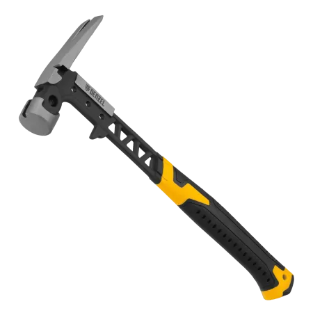 Молоток строительный DENZEL 450 г, цельнокованый,боек с магнитом, двухкомп. обрезин. рук-ка