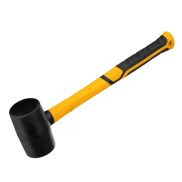 Киянка резиновая DENZEL 225 г, черная, фибергласовая рукоятка c TPR покрытием