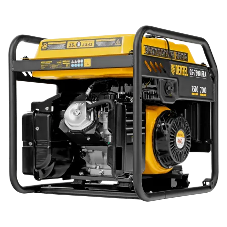 Генератор инверторный DENZEL GS-7500iFEA, 7,5 кВт, 230 В, открытый корпус, электростартер, ATS