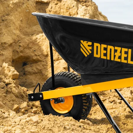 Тачка садовая DENZEL 68999, грузоподъемность 230 кг, 140 л, усиленная