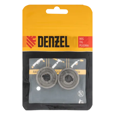 Подающий ролик DENZEL зубчатый профиль под флюсовую проволоку 0,8-1мм, 2 шт