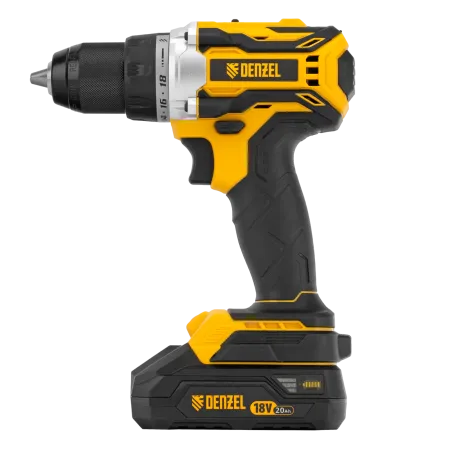 Дрель-шуруповерт аккумуляторная, бесщет. DENZEL BLDL-18-02 Li-Ion, 18 В