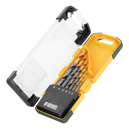 Набор сверл по металлу DENZEL, 2-8мм, Р6М5К8-TiN, Golden Tip, 6 шт