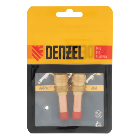 Держатель цанги с газовой линзой для электрода DENZEL 2,4 мм, 2 шт