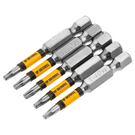 Набор бит DENZEL T10x50, 5 шт.