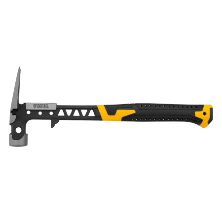 Молоток строительный DENZEL 450 г, цельнокованый,боек с магнитом, двухкомп. обрезин. рук-ка