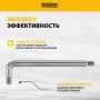 Вороток Г-образный DENZEL 200*50 мм, квадрат 3/8", CrV, матовый хром