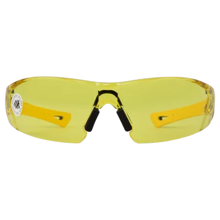Очки защитные DENZEL открытые, поликарбонатные, желтая линза, 2х комп.дужки