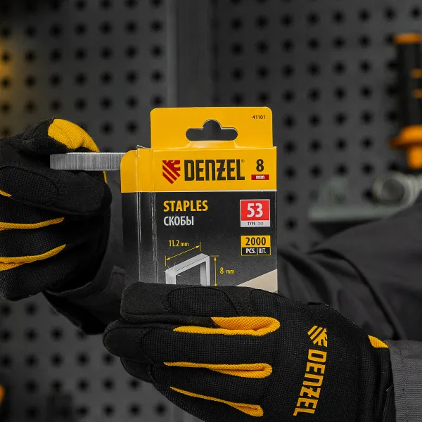 Скобы для мебельного степлера DENZEL 41101, 8 мм, тип 53, 2000 шт.