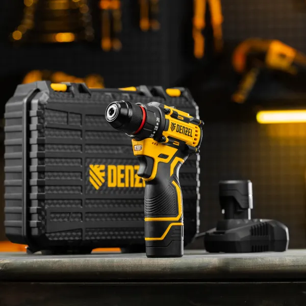 Дрель-шуруповерт аккумуляторная бесщет. DENZEL CDH-BL-12, Li-Ion, 12 В