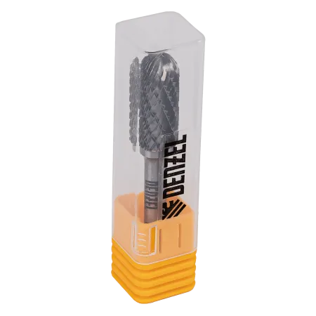 Борфреза по металлу DENZEL твердосплавная, цилиндрическая закругленная, тип-С, 12 мм