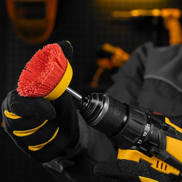 Щетка для дрели DENZEL, 75 мм, Чашка, со шпилькой, нейлоновая щетина