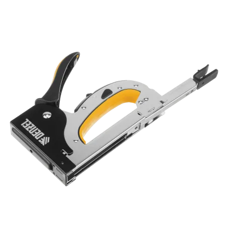 Степлер мебельный DENZEL стальной корпус, быстрая загрузка, регул. силы удара, тип 53, 4-14 мм