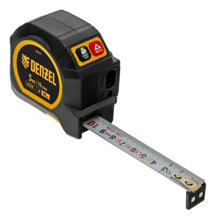 Лазерный дальномер с рулеткой LT-40 DENZEL 5м x 19 мм, дальномер 40м, автомат. фиксация