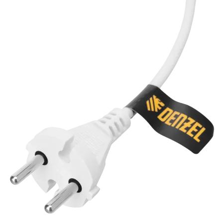 Шнур сетевой Energy Series DENZEL, ПВС, 1,5 м, 2 x 1 мм, с неразборной вилкой, белый