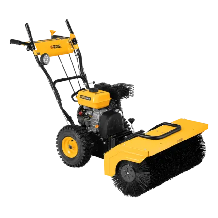 Гибридная снегоуборочная машина DENZEL с функц. подметания SWB-800, 212 сс, руч. старт, 2 насадки