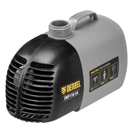 Насос фонтанный DENZEL FNP110-34, 112 Вт, подъем 3,4 м, 3400 л/ч, колокольчик/каскад/гейзер