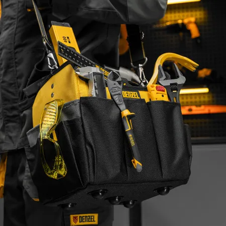 Переноска для инструмента DENZEL 260х240х300 мм, 22 кармана, наплечный ремень